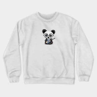 Baby Panda Playing Israeli Flag Guitar Crewneck Sweatshirt